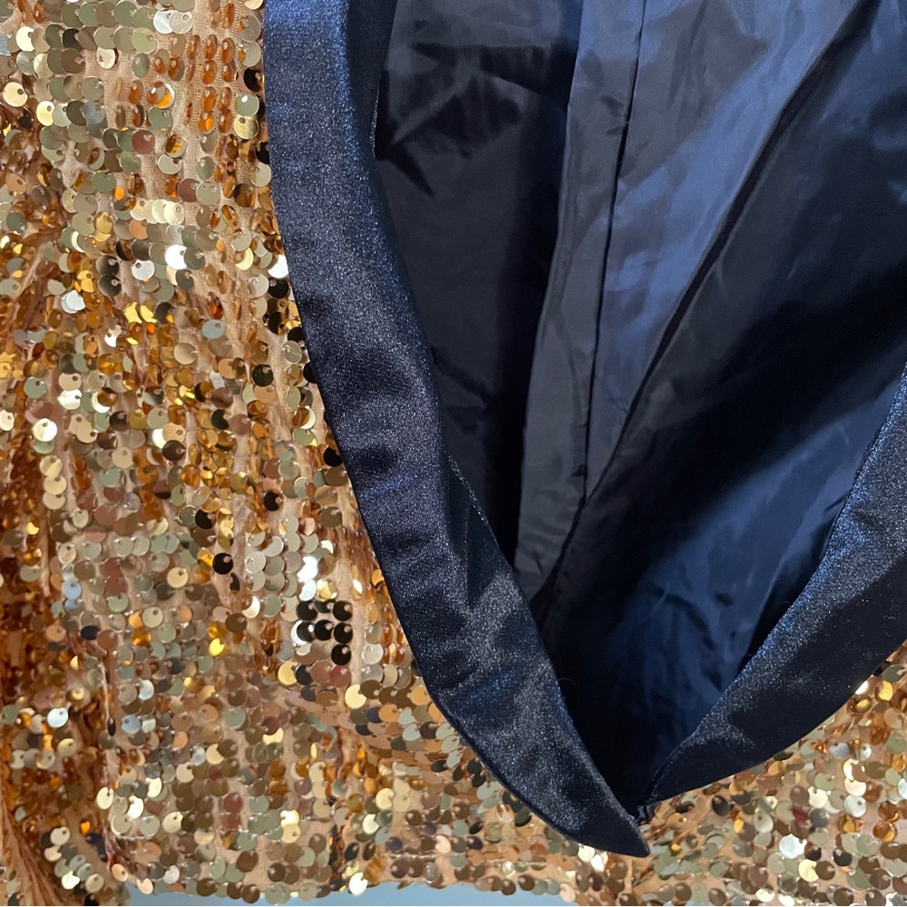 NWOT Balera Gold and Black Costume Halloween Dance Bolero Sequin Jacket Size L - Picture 2 of 8